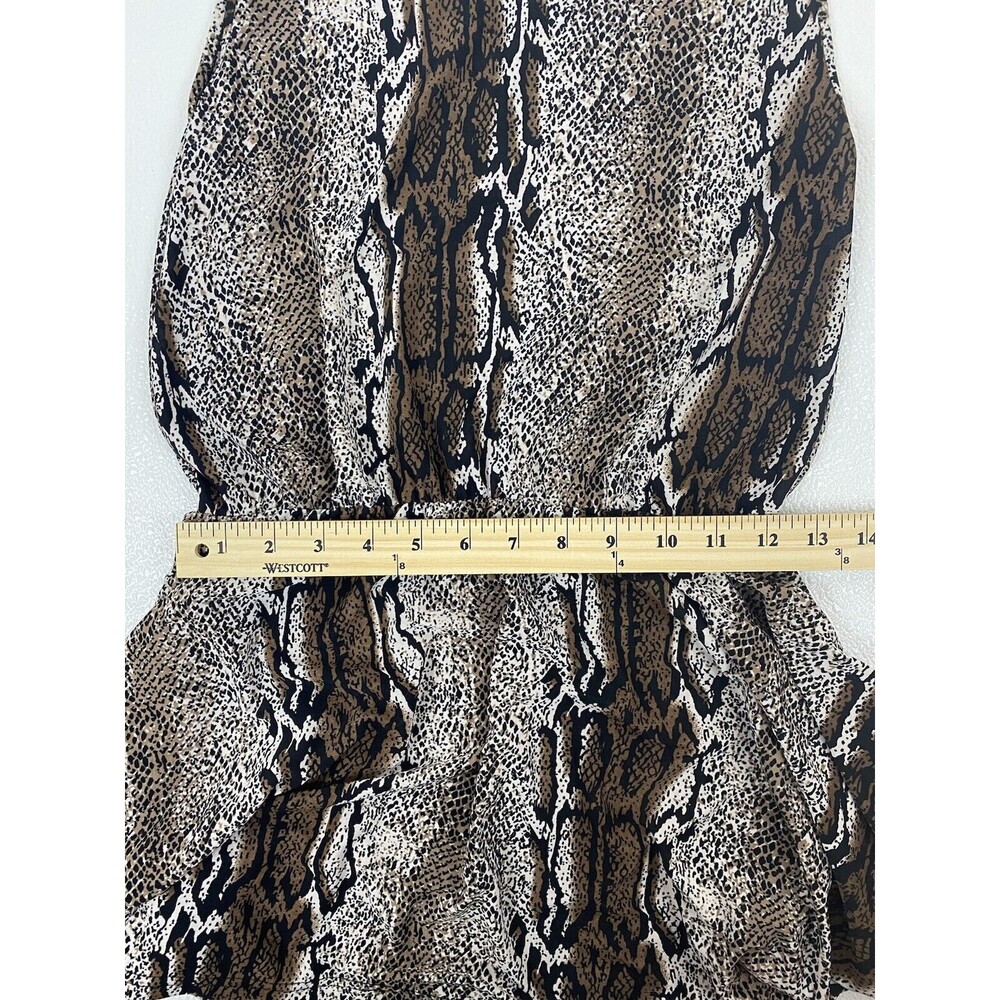 Cynthia Mehra Snake Skin Mini Dress Tunic Sleeveless Size L/XL Uneven Hemline - Picture 5 of 7
